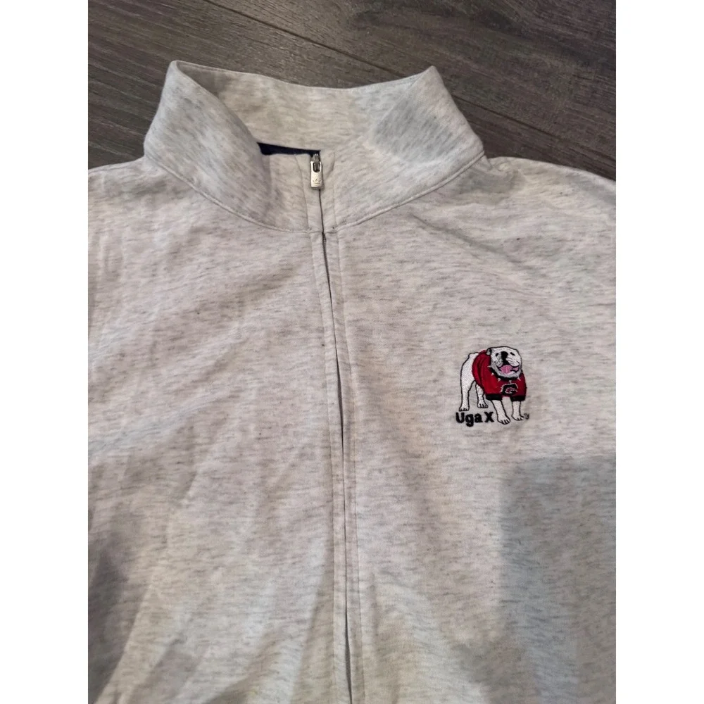 Peter Millar UGA Bulldog Quarter‎ Zip Jacket Mens Medium Gray Full Zip Athletic